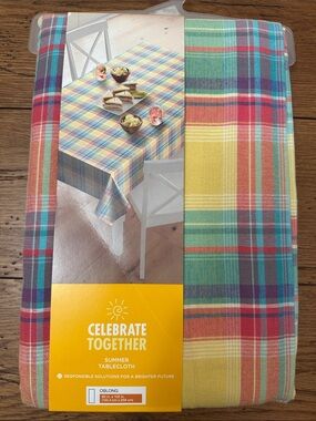 Celebrate Together Multicolor Plaid Tablecloth